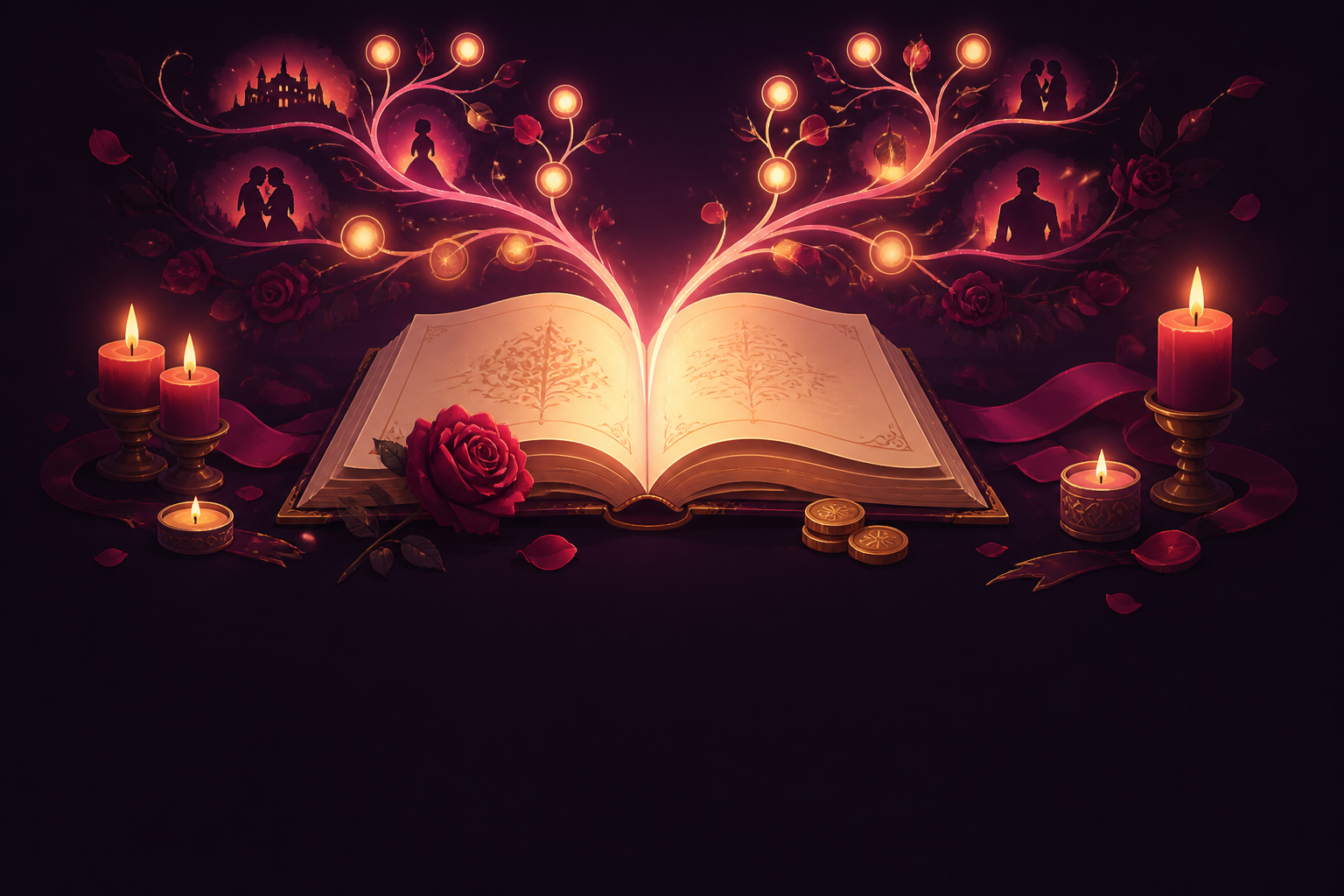 Candlelit branching romance paths